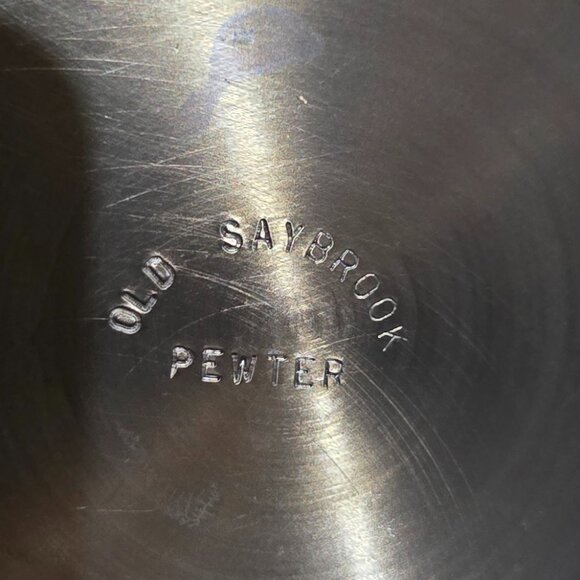 RARE! Vtg Old Saybrook Pewter Candlestick Holder / Oil Lamp - Complete - Picture 9 of 9